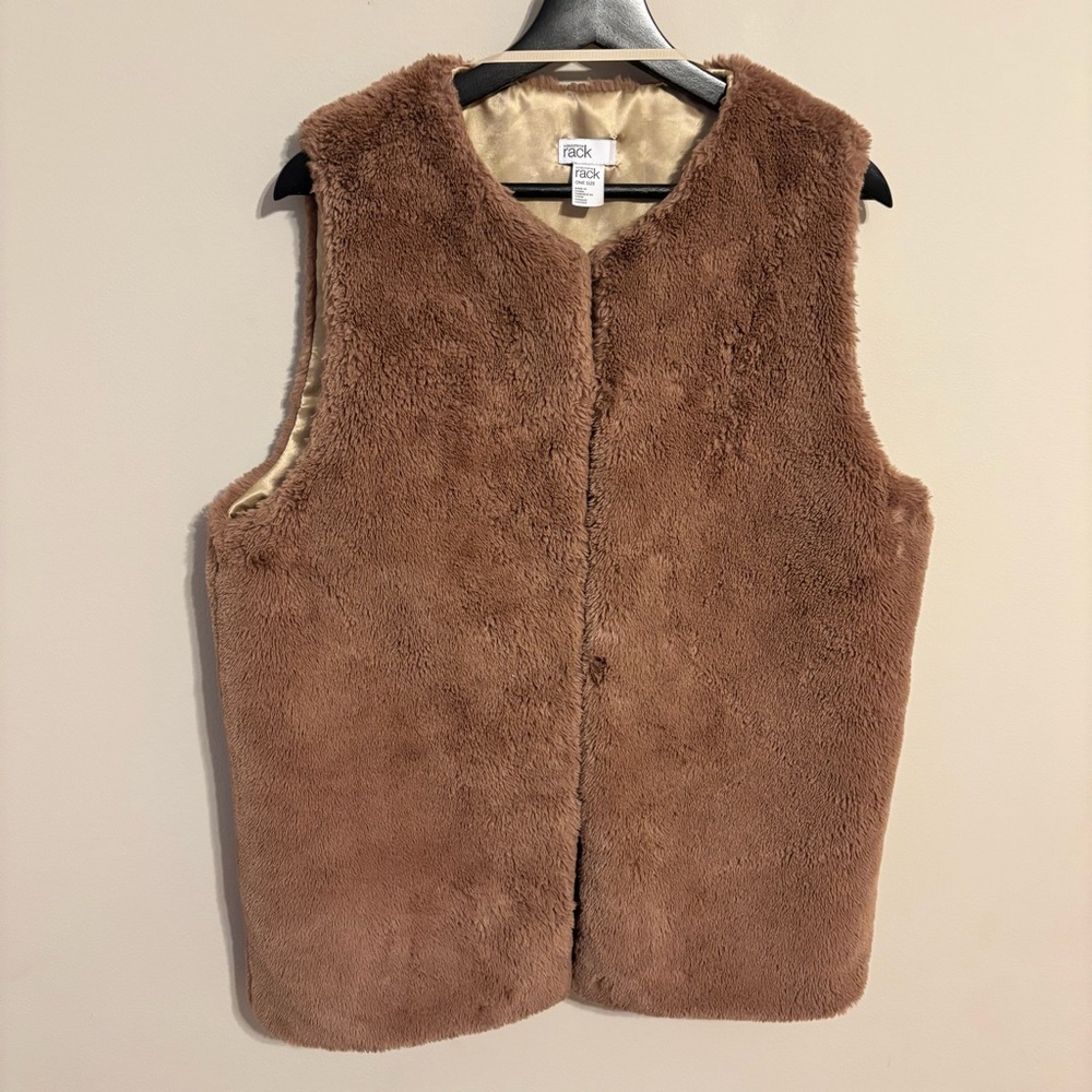 Nordstrom Rack Tan Faux Fur Vest